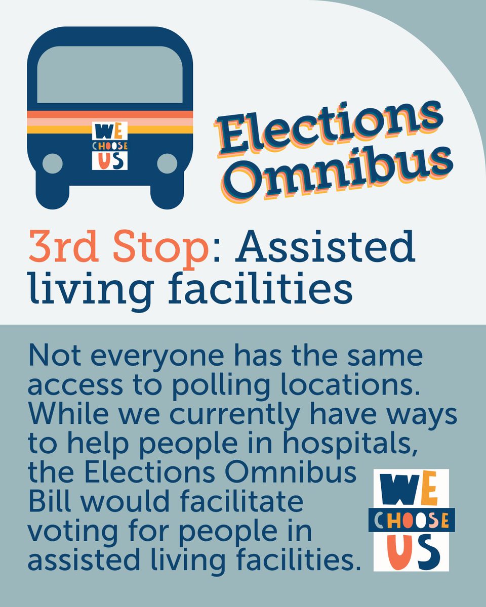 The Elections Omnibus is ready for a vote in the Senate and House as part of the State Gov and Elections Conference Committee Report.

There are a lot of big wins for our democracy in this bill, including...

Facilitating voting for people in assisted living facilities!