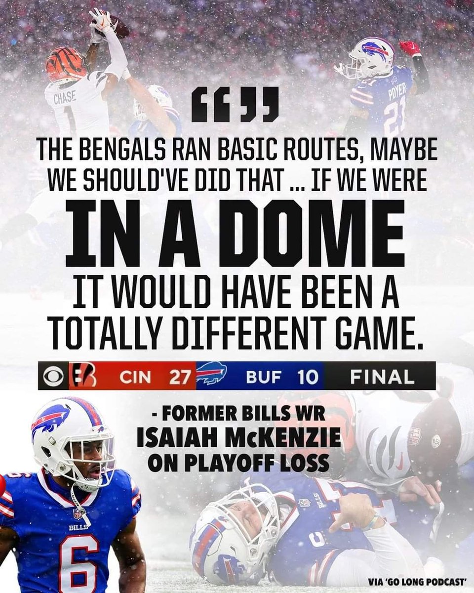 Isaiah McKenzie says the Bills would have beaten the Bengals if they played in a dome... 🥶😂 #CmonMan