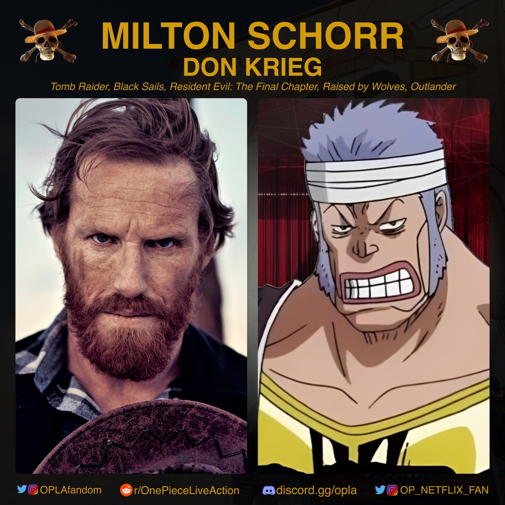 ONE PIECE NETFLIX FAN on X: Milton Schorr will be playing the role of Don  Krieg in One Piece Live Action  / X