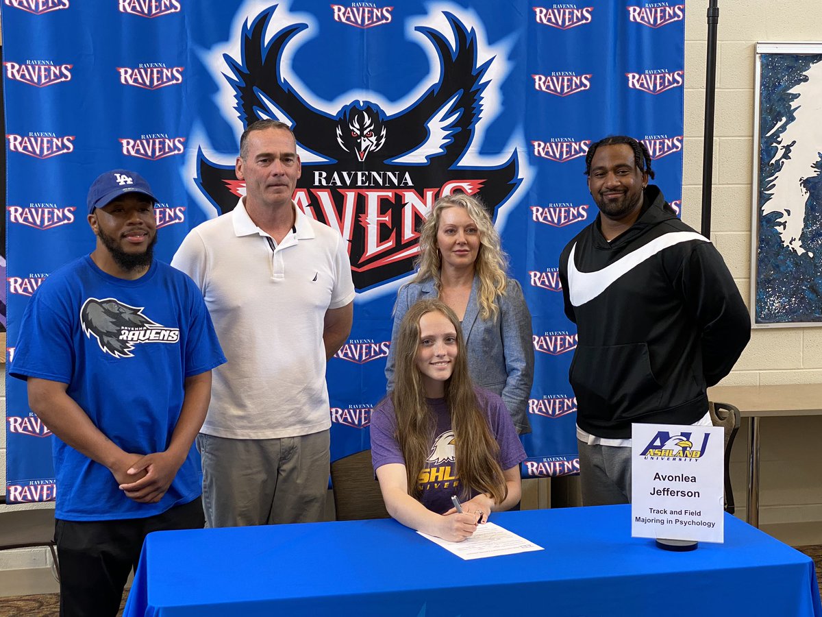 Avonlea Jefferson signs with Ashland University!  The future Falcon will major in Psychology and run Track. #RiseUpRavenna