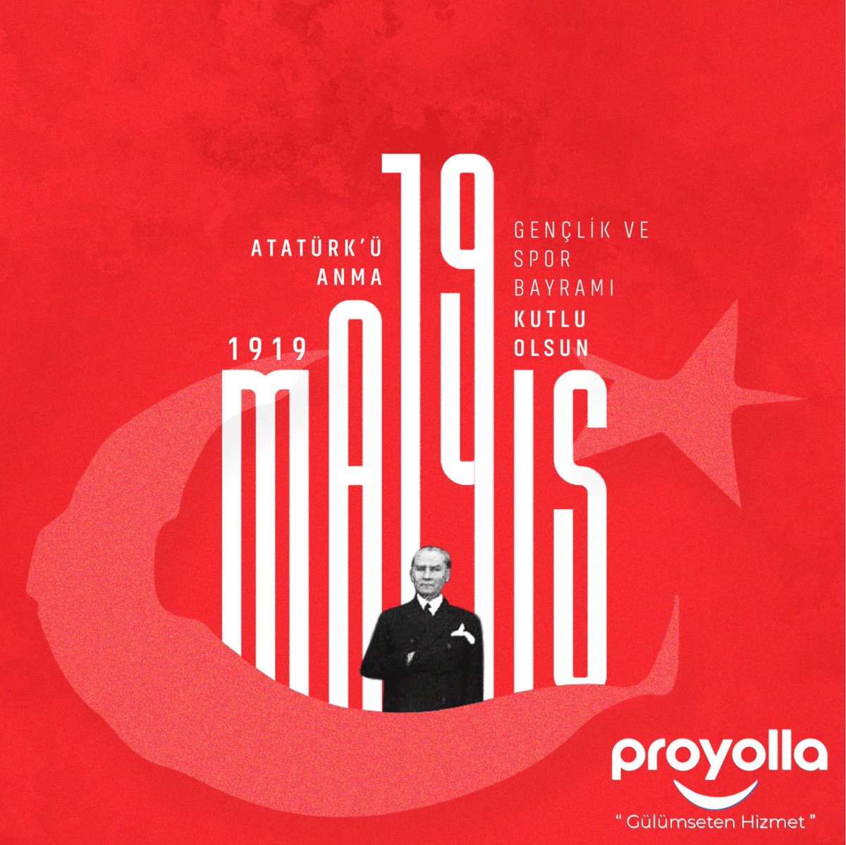 19 Mayıs Atatürk'ü Anma, Gençlik ve Spor Bayramı Kutlu Olsun.

#atatürk #proyolla #19MayısGenclikveSporBayramı