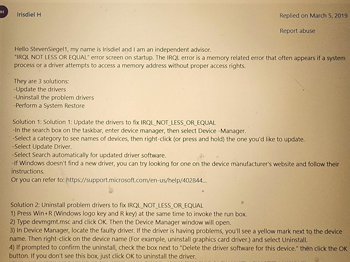 Yadinguss_'s tweet photo. @TolleyPlays Hey bud, I don't have the exact answer but you can usually look up your stop code on Google and find some information. I found this, most likely driver related. I'd check if your gpu driver is up to date or recently got updated. May need to try opening  1 program at a time. https://t.co/VV84YdmLWZ
