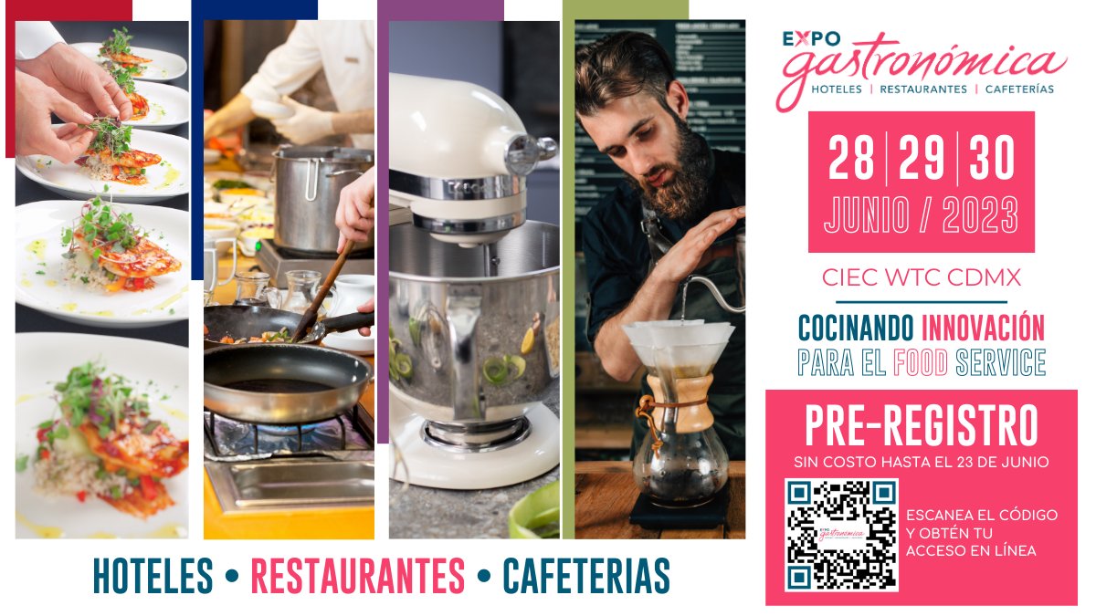 Una vez más <a href="/GastronomicaMex/">Expo Gastronómica México</a> nos invita a Expo Gastronómica 2023, un espacio dedicado a la especialidad y la adquisición de herramientas y conocimientos a través de expositores nacionales e internacionales.

Llena tu pre-registro en: registroexpogastronomica.com
#ExpoGastronomica2023