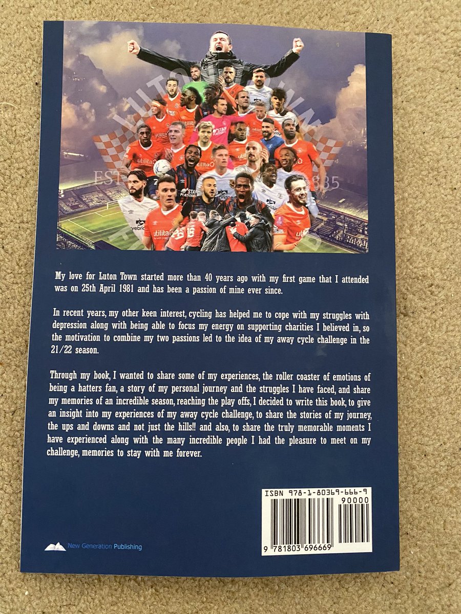 Hi thank you for the interest in my Mad Hatter book sharing my experiences of cycling to all 21/22 away games. I am donating £2 to @KeechHospice from every copy purchased from me or the club 👇 shop.lutontown.co.uk/Mad-Hatter-by-… I will have copies available at a few venues next week TBC 🙂