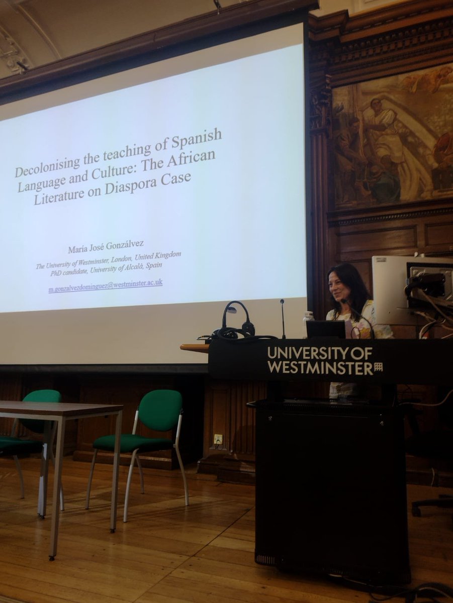 Very pleased to have been part of the Doctoral Symposium at <a href="/UniWestminster/">University of Westminster</a> sharing with my colleagues the latest about my PhD 

Decolonising the teaching of Spanish language and culture: the African literature on diaspora case  

Thanks <a href="/wmin_HOMELandS/">Hub on Migration, Exile, Languages and Spaces</a> <a href="/UoW_GradSchool/">UoW Graduate School</a>