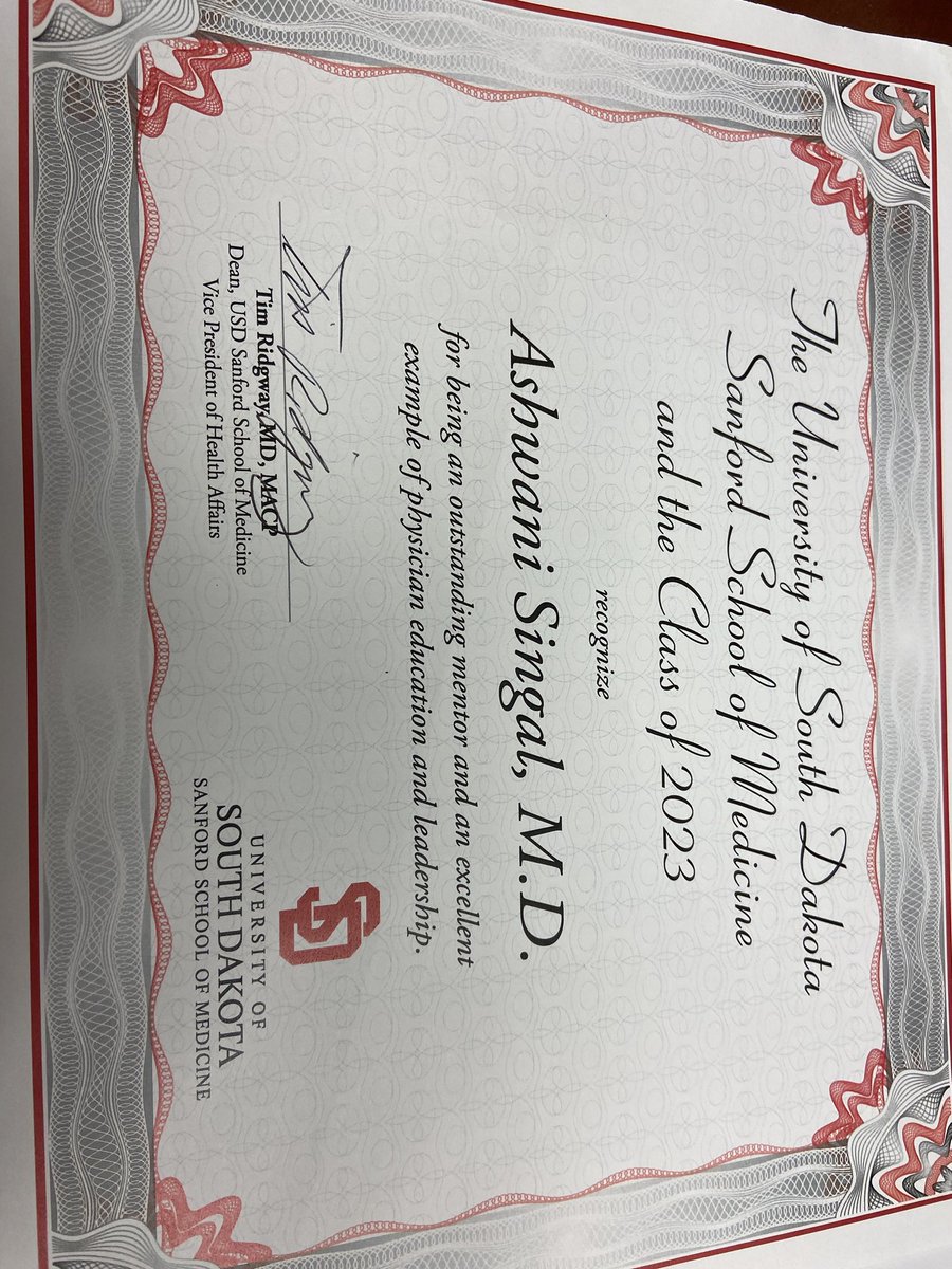 Ashwani Singal (@singal_ashwani) on Twitter photo Nice to be recognized at the school for mentoring and helping medical students. One of the several reasons which keeps us going in academics <a href="/vinamratas/">Vinamrata Singal</a> <a href="/usd/">University of South Dakota</a> Nice to be recognized at the school for mentoring and helping medical students. One of the several reasons which keeps us going in academics <a href="/vinamratas/">Vinamrata Singal</a> <a href="/usd/">University of South Dakota</a>
