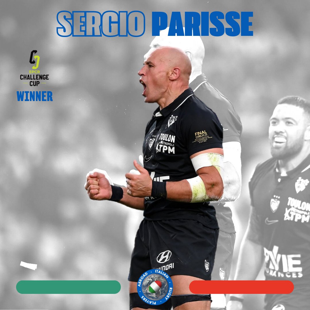 Sergio Parisse adds another trophy to his cabinet. Infinito 👑 #ChallengeCupRugby