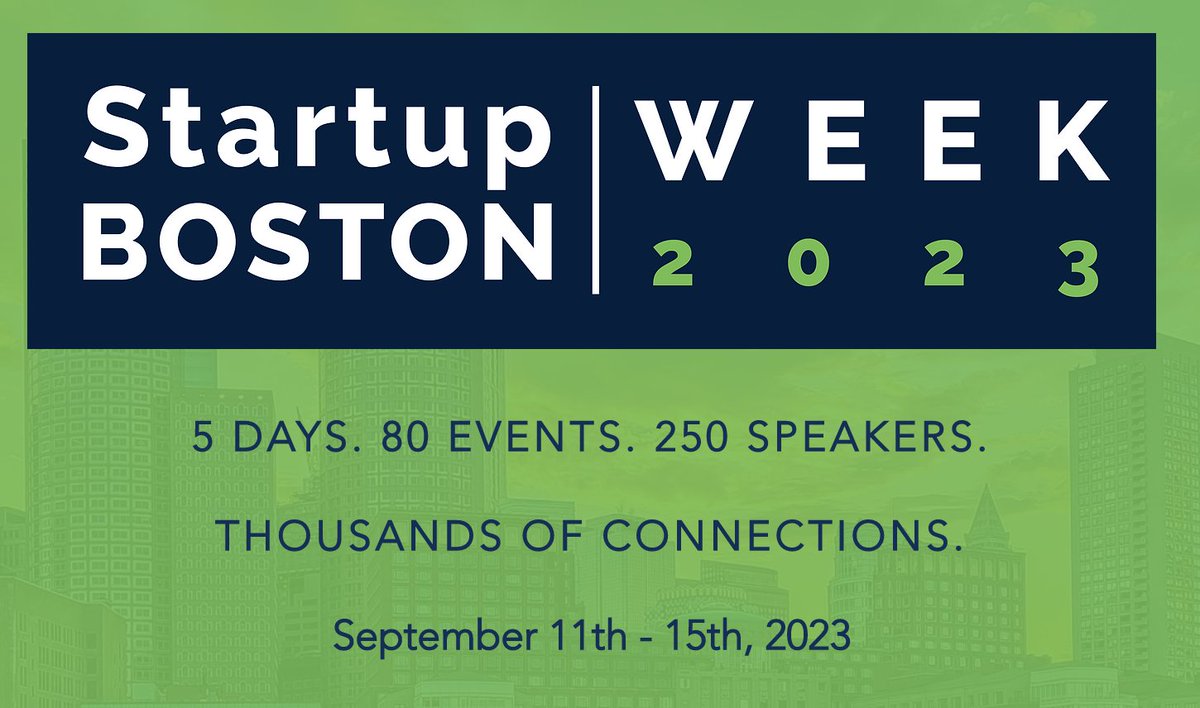 My_InnoStudio's tweet image. We’re excited to share that registration for New England’s favorite #startupconference, Startup Boston Week at @subizschool, is now LIVE! Grab your FREE ticket and mingle with over 5k people in the #startupcommunity Sept 11-15 with @startupbosorg: bit.ly/3O1mNLr #SBW2023