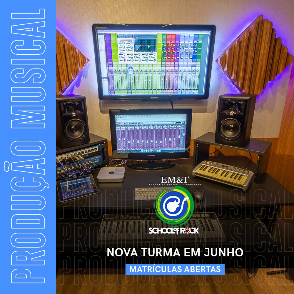 Matrículas abertas para novas turma de produção musical!

*Para todos os músicos e quem deseja ser o produtor dos seus conteúdos para internet e streaming ou trabalhar com outras bandas e artistas.

emt.com.br/cursos/produca…