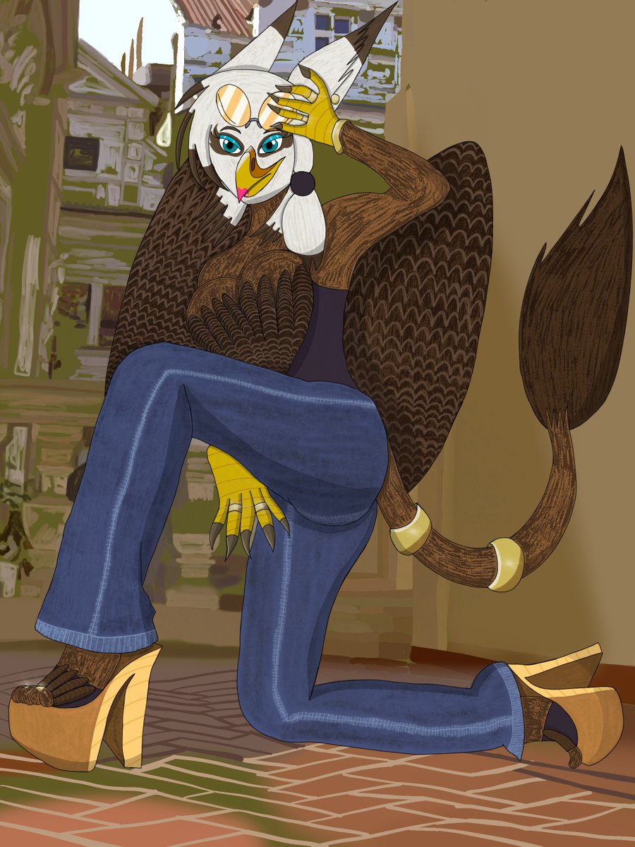 My work in progress of Gryphina Curvehook, the Female Gryphon, as I am almost done completing it, by blocking the background, as I am getting there. #ZoomorphicUltimate #ZoomorphicUltimateMythosFusion #Gryphon #GryphonPride #Gryphina #GryphinaCurvehook #Wip #workinprogress