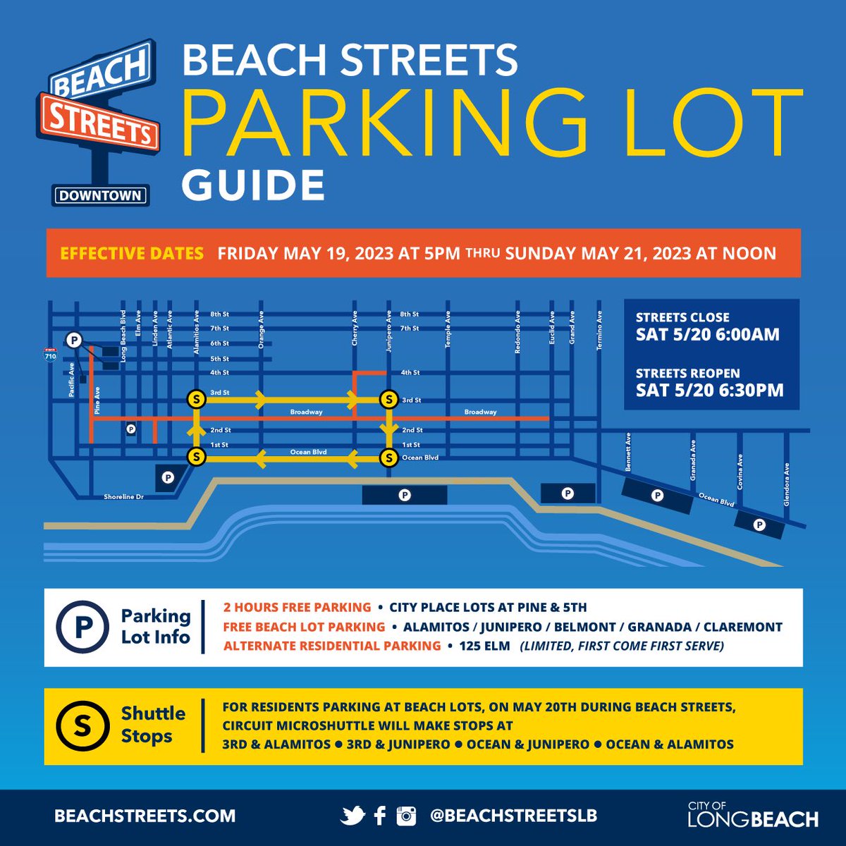 Beach Streets Parking Info and resident Circuit Shuttle route. 

For all the details go to: 

 longbeach.gov/beachstreets/a…