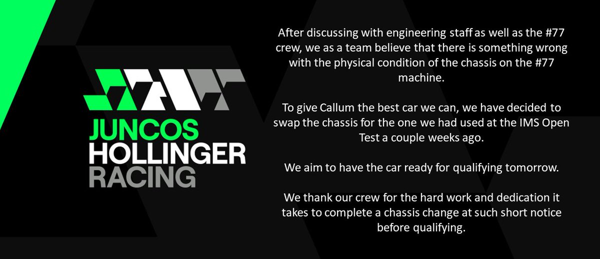 Update on the #77 car 🚨