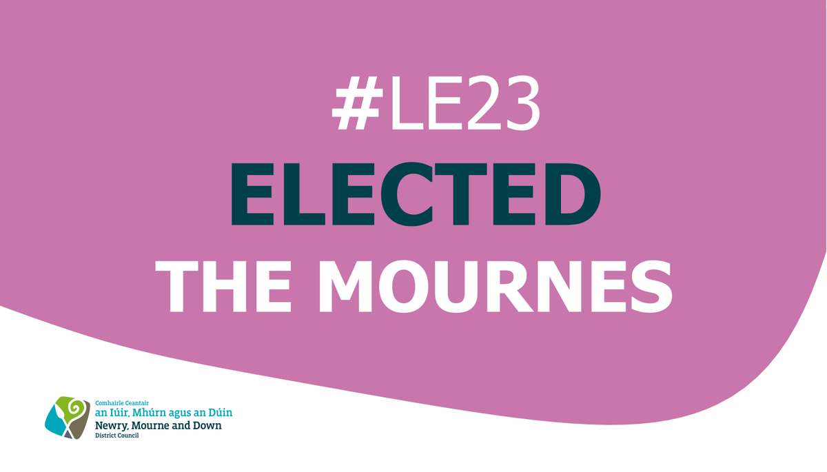 RESULTS: Leeanne McEvoy (Sinn Féin) is deemed elected for The Mournes at Stage 3. #LE23 
<a href="/eoni_official/">Electoral Office NI</a>