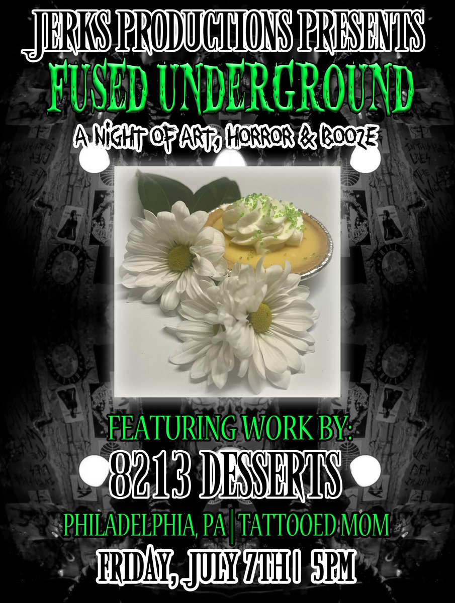 Taste the works of 8213 Desserts & see more at #FusedUnderground Friday, July 7th!
See more here: @8213_desserts
buff.ly/3Ot98xb
5pm. FREE.
#JERKSProductions #SupportLocal #SupportLocalArt #TMoms #TattooedMoms