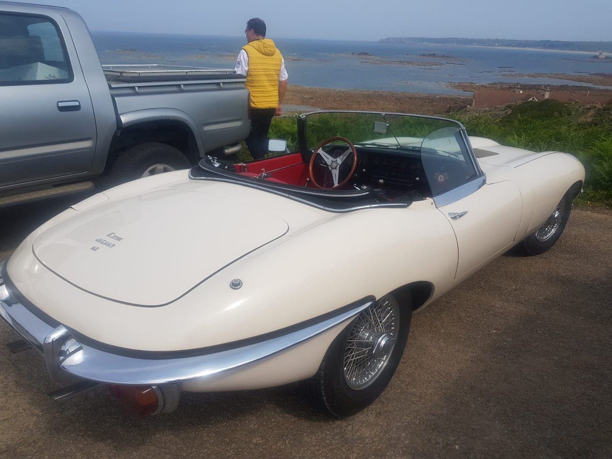 autofriedhof's tweet photo. beautiful #60s @jaguar #etype #convertible 4200ccm on #jerseyshore #jersey #channelislands #UK opposite Normandie France. #offwhite #cream #helmutnewton #style #sleepingbeautiesDE #sainthelier https://t.co/MWeF50MSmR