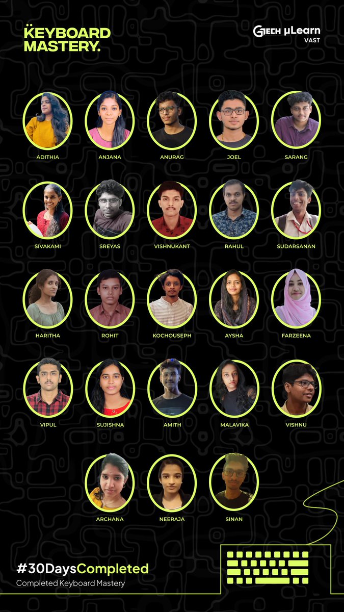 kochouseph26's tweet photo. 🎉 Exciting update! I'm thrilled to have coordinated the 30 Days of Keyboard Mastery challenge with my incredible team, and we're overjoyed to announce that 23 students from our campus have successfully completed it! 🙌💪🔥 #keyboardmastery #30DaysCompleted #kochousephjohn https://t.co/C9DGleDEr0