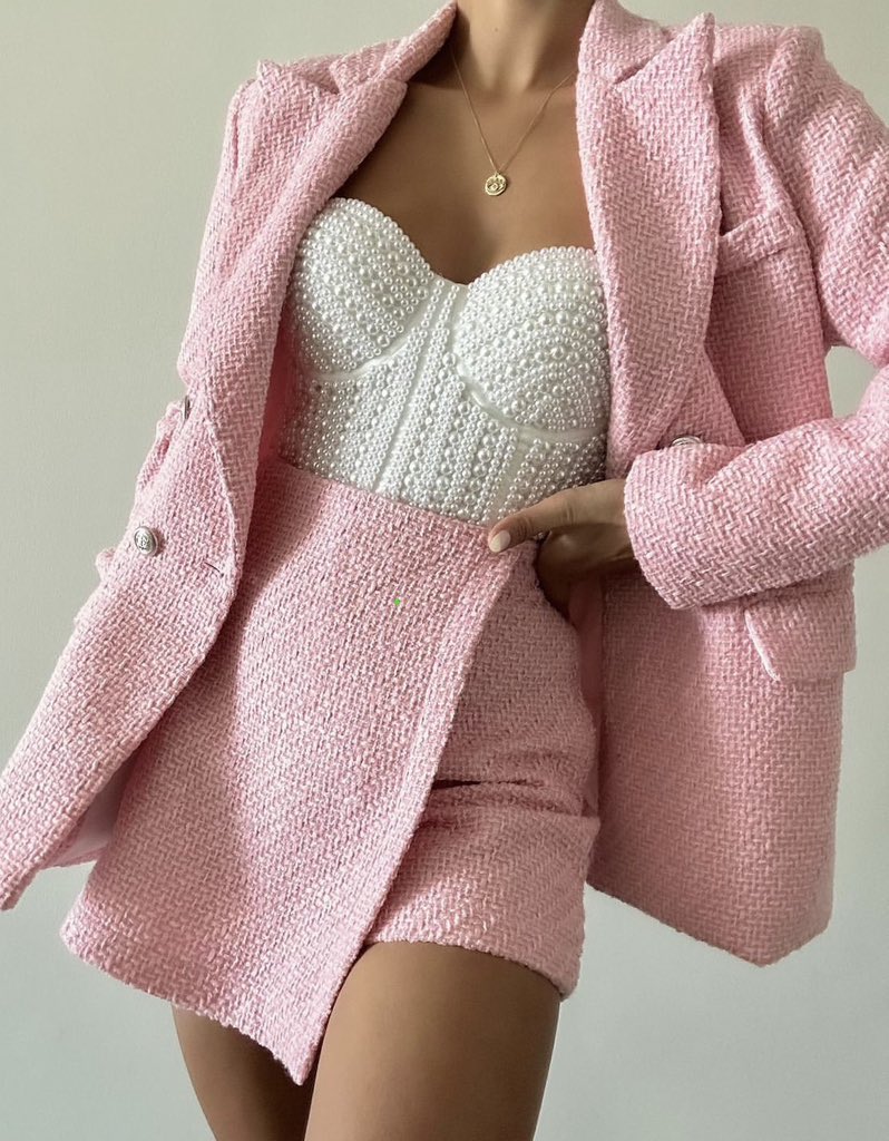pink blazer set