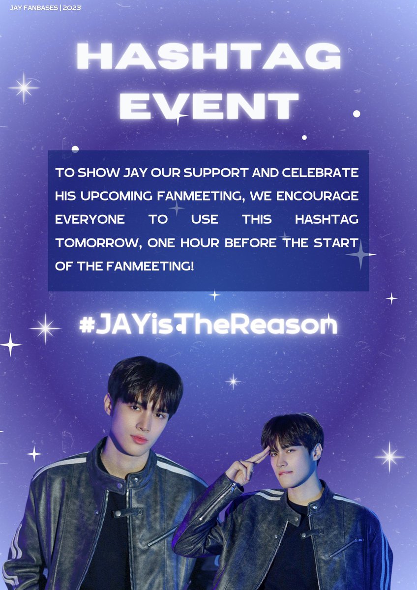 JAYCHANGUPDATES's tweet photo. [📢] 2023 JAY FANMEETING: THE REASON #️⃣ HASHTAG EVENT #️⃣

To show Jay our support and celebrate his first Korean fanmeeting, please use the hashtag below and make it trending ‼️

#️⃣ #.JayisTheReason 
⏰ Start using it 1 hour before the start of the fanmeeting / 1PM KST
🚨Please do not use the tag before the scheduled time!
✅ Only use it once in your tweet with a sentence to avoid spam behaviour
✅Retweet the #
✅Keep Tweeting
✅ Tag @jchang63 

#JAYCHANG #JAY #제이창 #제이 #ジェイカフェ

Please RT to spread 🌟