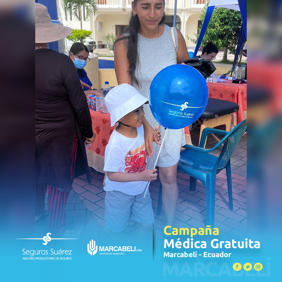 segurossuarez's tweet photo. Auspiciamos la Campaña Médica gratuita llevada a cabo en el Parque de la Madre, para beneficio de los socios de la @MarcabeliLtda.
Se brindó atención médica, consulta externa, control de niño sano, control de peso, presión, y entregamos desparasitantes y vitaminas.

#TeAseguramos https://t.co/kh3BmUjFhY