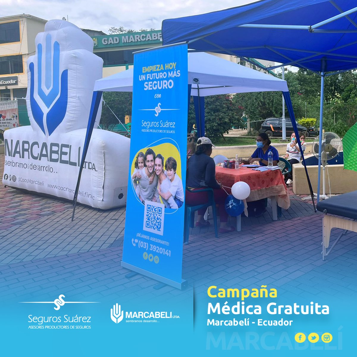 segurossuarez's tweet photo. Auspiciamos la Campaña Médica gratuita llevada a cabo en el Parque de la Madre, para beneficio de los socios de la @MarcabeliLtda.
Se brindó atención médica, consulta externa, control de niño sano, control de peso, presión, y entregamos desparasitantes y vitaminas.

#TeAseguramos https://t.co/kh3BmUjFhY