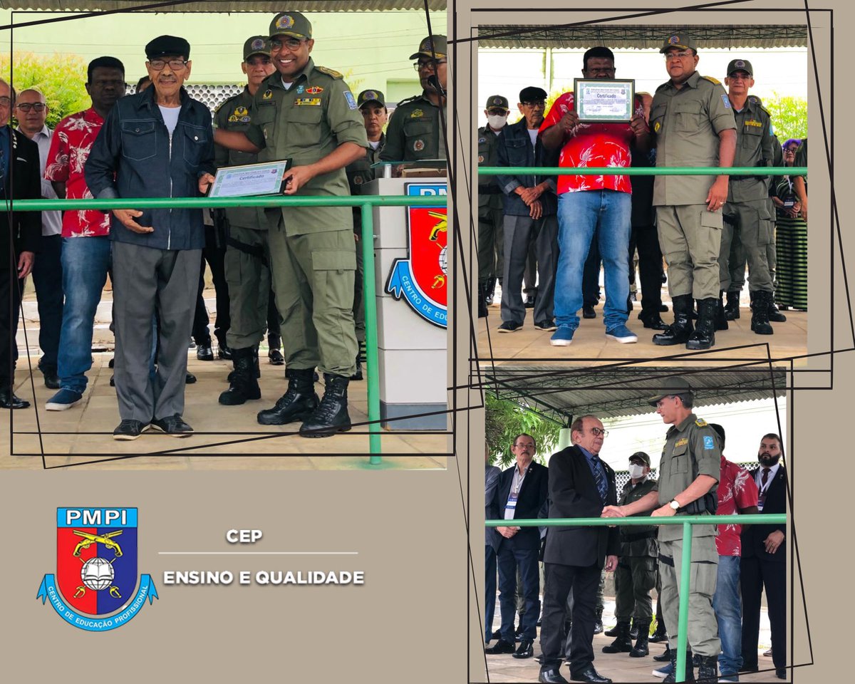 cep_pmpi's tweet photo. Hoje (19) na formatura matinal do Centro de Educação Profissional foram homenageados  os autores da Canção da Polícia Militar do Piauí, letra do professor e jornalista Gamaliel Noronha e música do Capitão QEOPM RR Simplício de Moraes Cunha e o Jornalista Thonny Black. https://t.co/1bfbBaDQuz