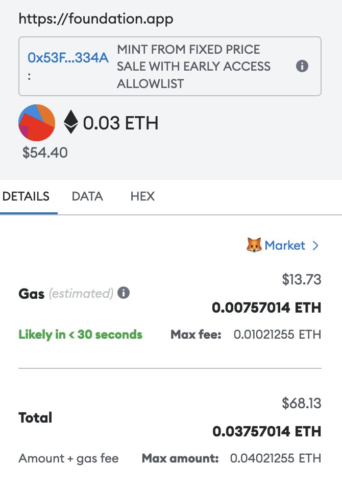 joakimkarlsson.eth on Twitter "RT serc1n Facts about Foundation World mint gas fees There is