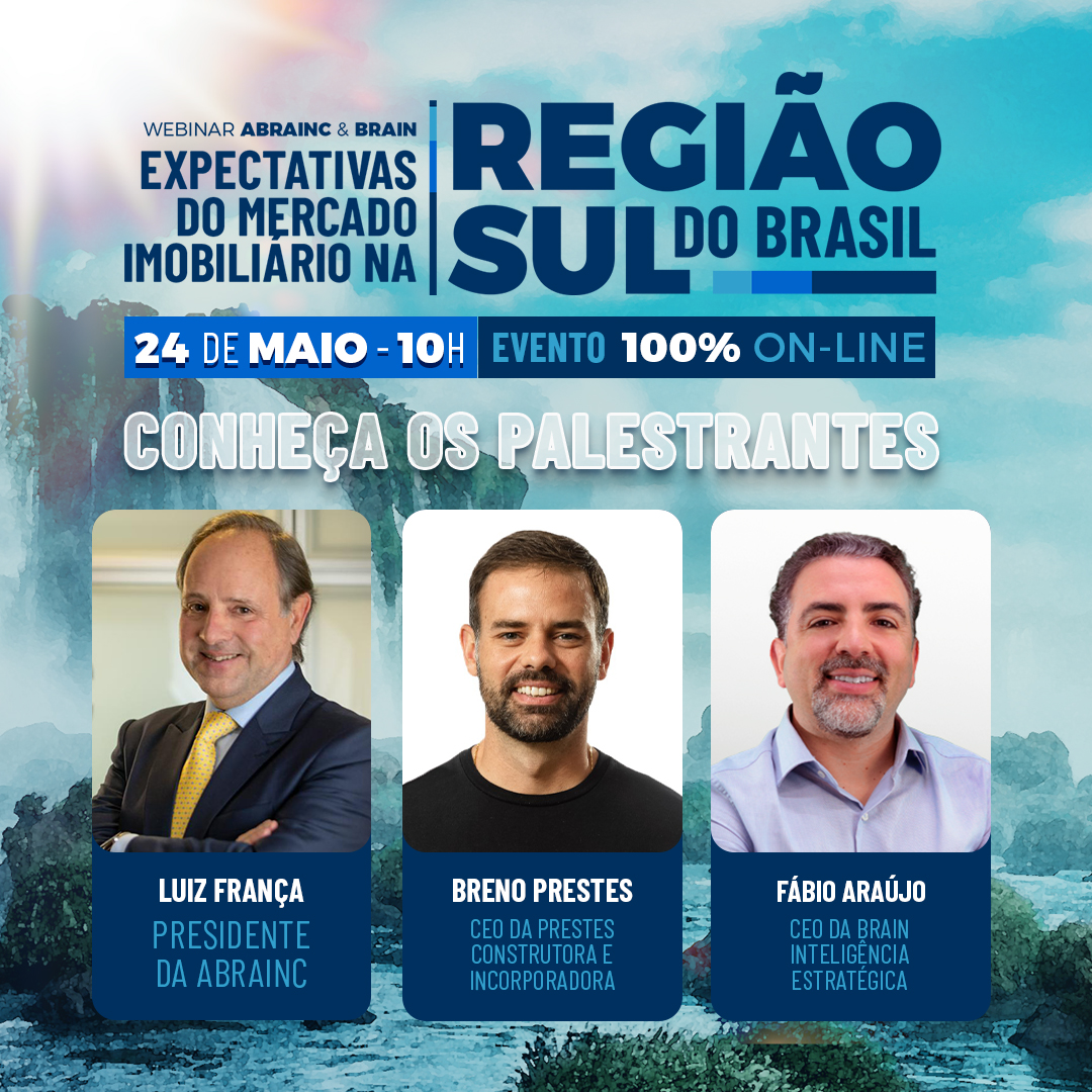 abraincoficial's tweet photo. Conheça os participantes do webinar ‘Expectativas do Mercado Imobiliário na Região Sul do Brasil’ promovido pela #ABRAINC e @brain.
O evento será 100% on-line e abordará as principais tendências do mercado imobiliário na região.
Não perca! Inscreva-se: https://t.co/nuZF12NIAj https://t.co/KIsclvgI6u
