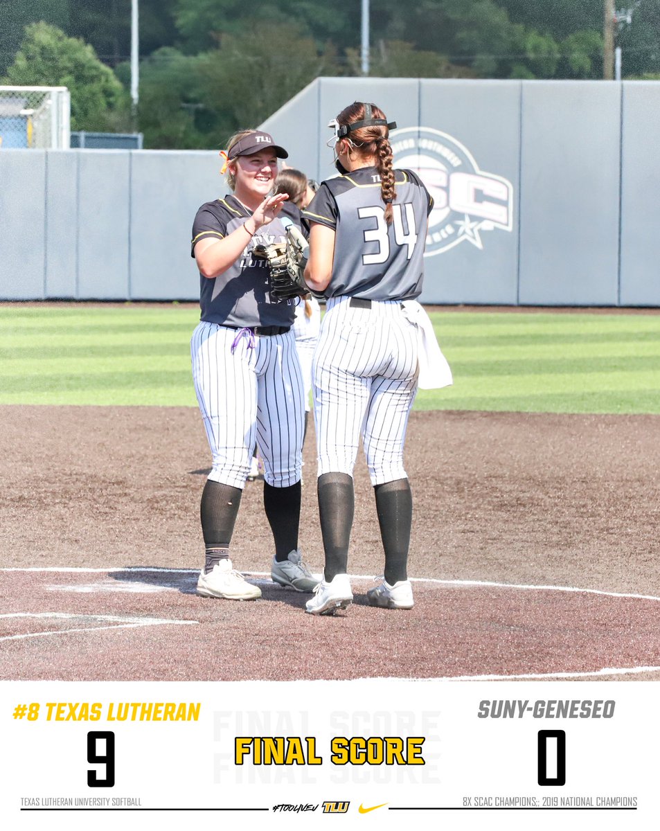 𝐊𝐧𝐢𝐠𝐡𝐭 𝐊𝐧𝐢𝐠𝐡𝐭. 🛌 

@ashlynstrother, @OuelletteSydney & @kate_marie088 combine for the first no-hitter in the NCAA Tournament in program history to stay alive! #D3Sb 

#TooLiveU | #PupsUp