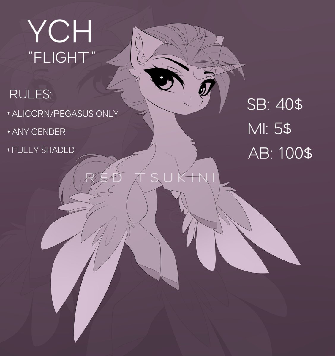 red_tsukini's tweet photo. YCH: "Flight" 🕊️

Bid here if you are interested in this YCH: https://t.co/dzRzZZl84R

#YCH #mlpoc https://t.co/T6LAbcZtae