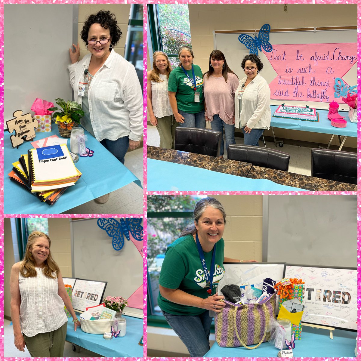 Retirement is bittersweet! Wishing these ladies the very best as they flutter away from SFE 💖🦋 <a href="/HumbleISD_SFE/">Shadow Forest Elem</a> @SFELibrary1 <a href="/rhydonna_a/">Rhydonna Anthony</a>