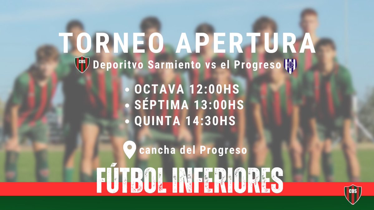 FÚTBOL INFERIORES⚽️
El día sábado por la fecha 10 del torneo Apertura que organiza la Liga Regional de Fútbol de Coronel Suárez, viajamos al estadio 17 de Agosto en el pueblo Santa Maria.
Horarios:
Octava 12:00 hs
Septima 13:00 hs
Quinta 14:30 hs
#CDS #FútbolInferiores