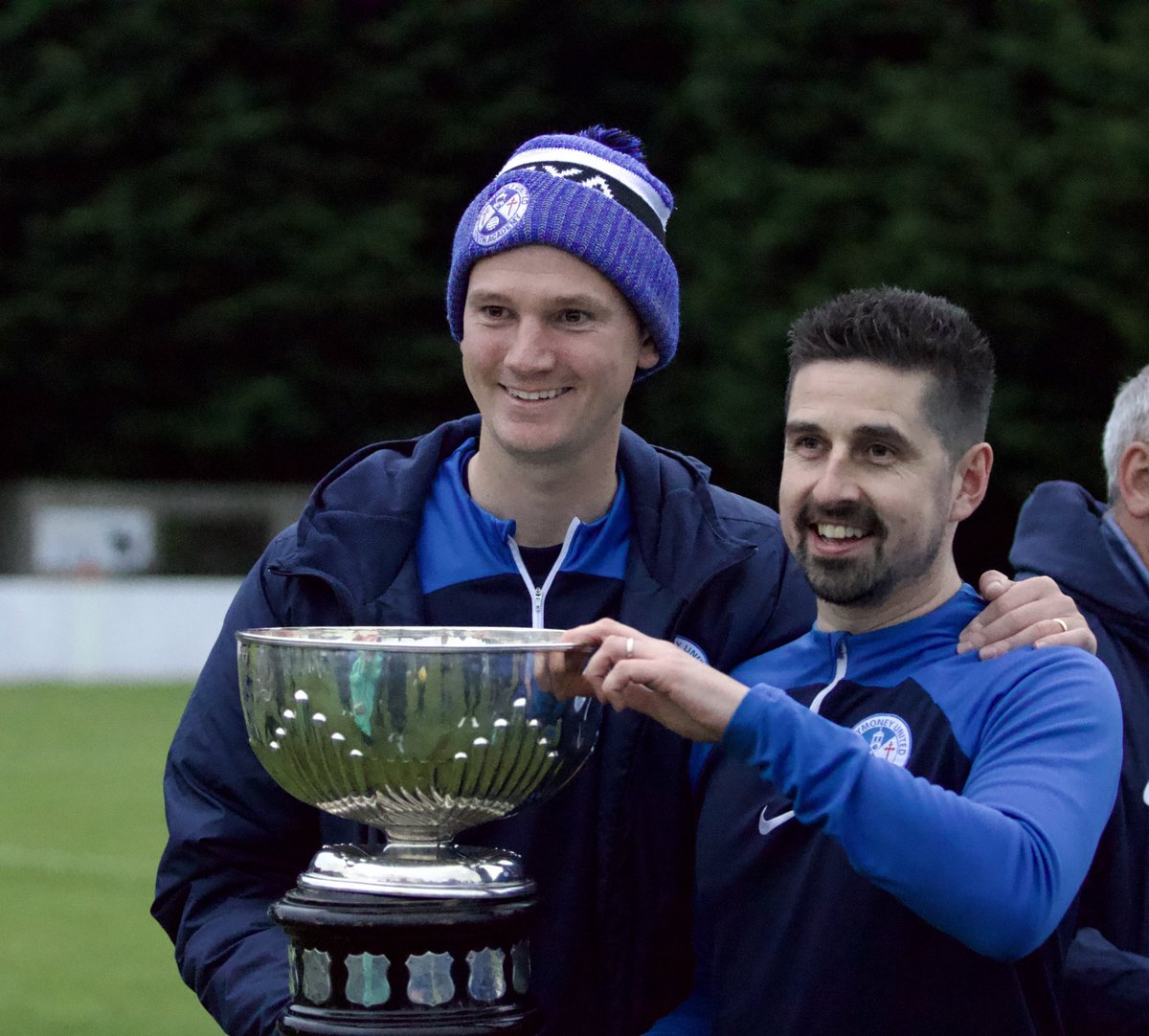ChrisBeverland's tweet photo. Congratulations to @ballymoneyutdfc  @stuartmac25, Lee, staff and players for a brilliant win in the O’Gorman Cup tonight https://t.co/1IR48oLHi8
