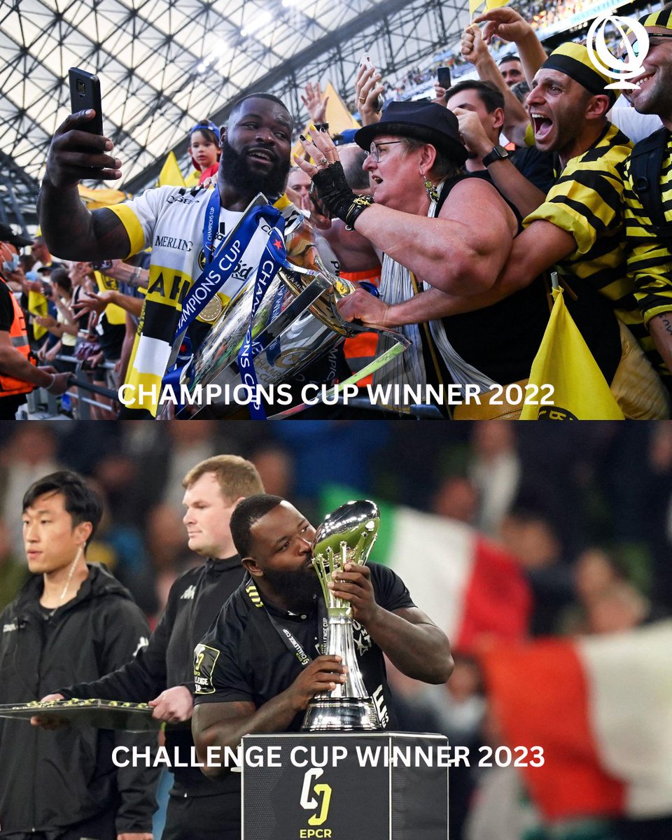 Dany Priso has won the Champions Cup and Challenge Cup in the last 12 months! 😘🏆

*Ihaia West and Jeremy Sinzelle too!

#ChallengeCup