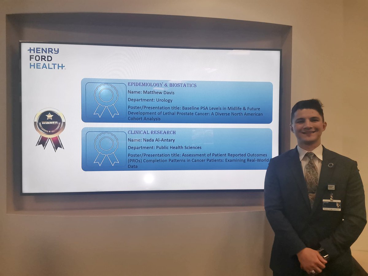 Matthew Davis (@mjdmdmba) on Twitter photo I’d like to thank <a href="/DrFAbdollah/">Firas Abdollah</a>, Alex, and the rest of <a href="/VattikutiCORE/">VCORE</a> for their instrumental roles in our project being selected for Best Poster at the <a href="/HenryFordHealth/">Henry Ford Health</a> 20th Annual Research Symposium. I’d like to thank <a href="/DrFAbdollah/">Firas Abdollah</a>, Alex, and the rest of <a href="/VattikutiCORE/">VCORE</a> for their instrumental roles in our project being selected for Best Poster at the <a href="/HenryFordHealth/">Henry Ford Health</a> 20th Annual Research Symposium.