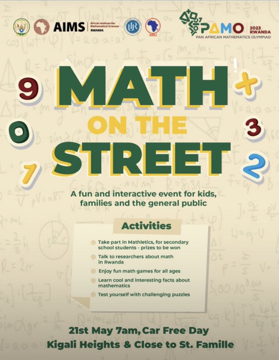 Math On The Street with #PAMO2023 ntimuzabure. #FunMath #TheBeautyOfMathematics
