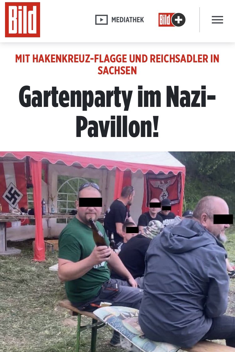 Wann #BILD übrigens Persönlichkeitsrechte achtet und Personen unkenntlich macht? Wenn #Nazis auf dem Foto sind. #Springerpresse #Hakenkreuz #Sachsen