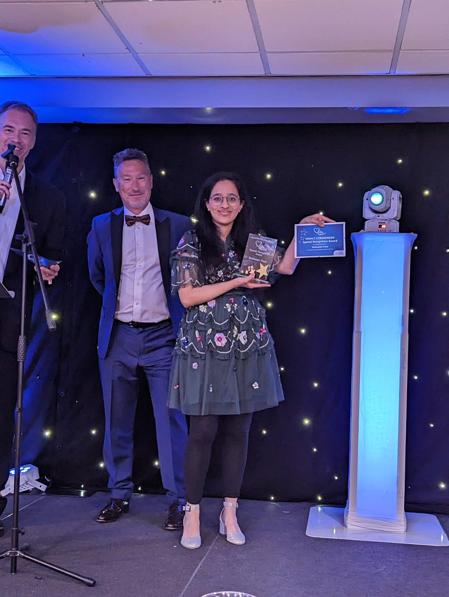 LancsNeuroRes's tweet photo. ...and an amazing Special Recognition Award for @LancsNeuroRes's very own Clinical Trials Co-ordinator, Shakeelah Patel.

Reliable, inspirational, dependable. Well done Shak!

#LTHTRProud
#OPA2023 https://t.co/3cxL8XPaI7