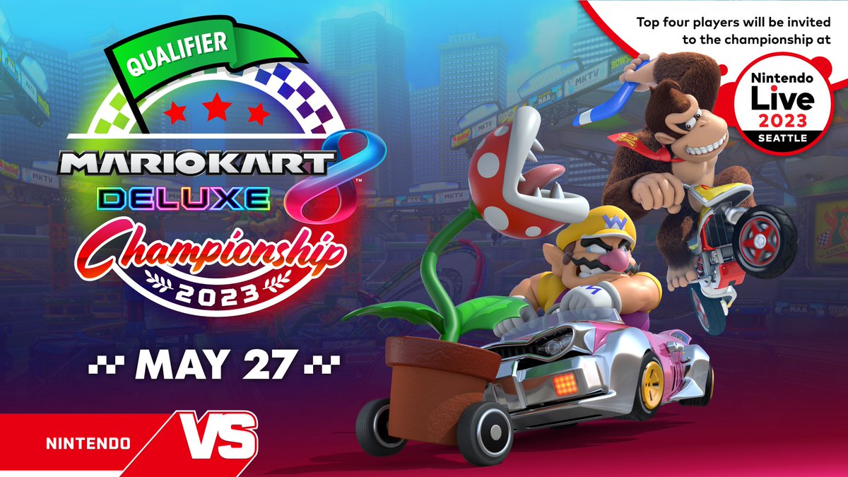 RT NintendoAmerica: RT @NintendoVS: The #MarioKart 8 Deluxe Championship 2023 Qualifier is coming up…you’ve been practicing, right!? Not to worry, there’s still time! Join in on 5/27 for a shot at the championship on the big stage at #NintendoLive 2…