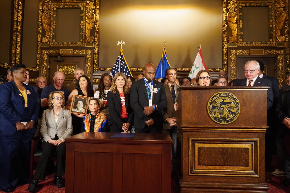 LtGovFlanagan's tweet photo. After decades of organizing – years of hope and heartbreak – the historic gun violence prevention measures we signed into law today will save lives.
 
We’re moving toward a Minnesota that is safer for our children. It’s as simple as that. https://t.co/adh0RgKUOc