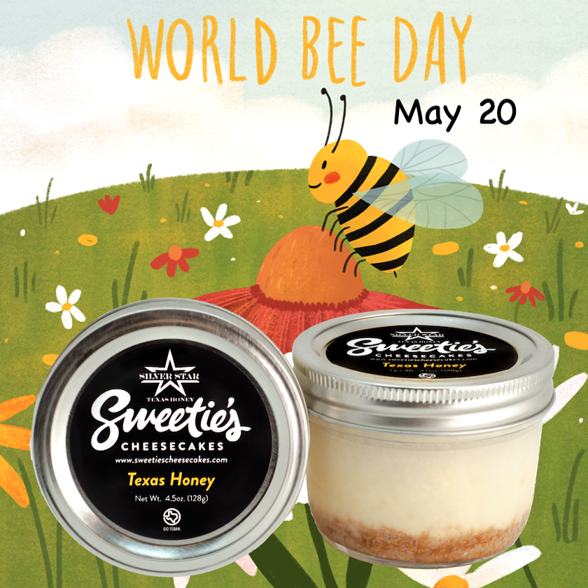 ThompsonsFTW's tweet photo. Buzz into Thompson’s for a Texas Honey Cheesecake on Sat, May 20th, World Bee Day! Pair it with our Shotgun Honey, Telling of the Bees or a classic Bee’s Knees. #worldbeeday #texashoney #cheesecake #sweetiescheesecakesfw #thompsonsbookstore #craftcocktails #downtownfortworth https://t.co/Dv3P5ZuYn7