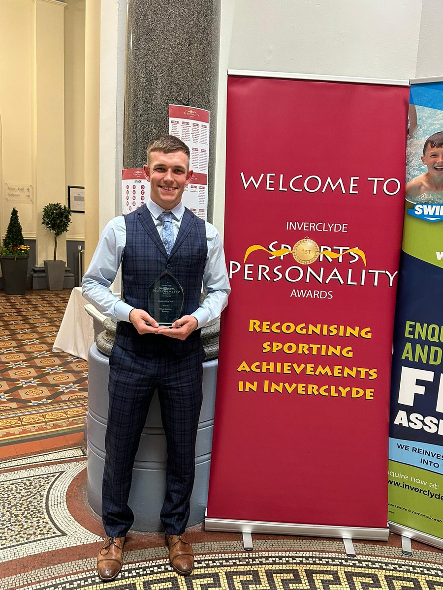 Over the moon to have won Coach of the Year 2023 at the Inverclyde Sports Personality Awards❤️ thanks to everyone for their continued support and for voting for me✅️💪🏻 hopefully plenty more amazing things to come🤝🏻 #awards #boxing #winner #fitness #gym #motivational