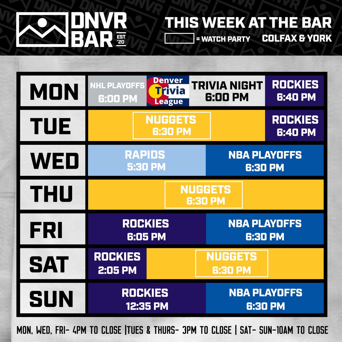 Nuggets in four! Who’s excited for game 3 of the #WesternConferenceFinals? 🏀 Come hang out with host @CocoDavies at the DNVR Bar tomorrow night at 5:30 as she joins our friends at @DNVR_Sports for their @DNVR_Nuggets Pregame Show. You don’t want to miss it. #MileHighBasketball