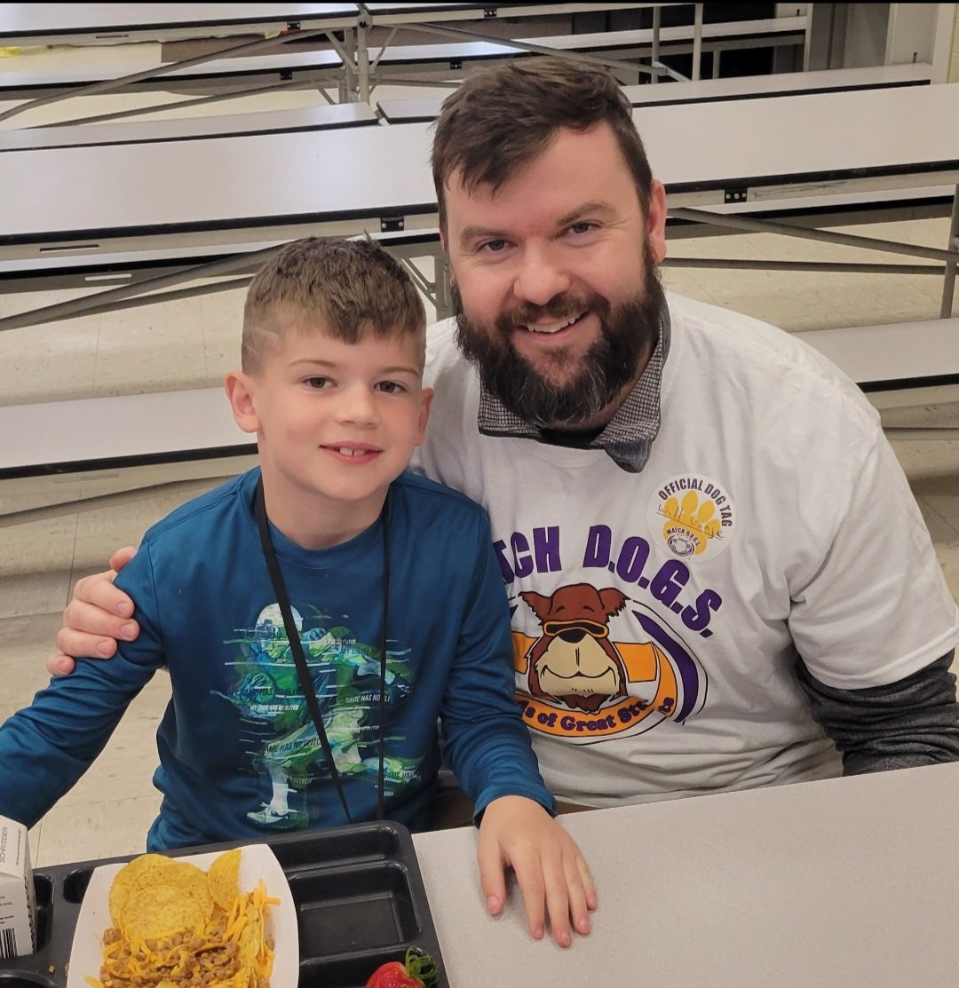 AH_Madison's tweet photo. Wow! How lucky are we! We had two WatchDOGS at our school yesterday! Thank you for sharing your time with us. #madisonblaine #AHschools https://t.co/Qk3G8PHHJk