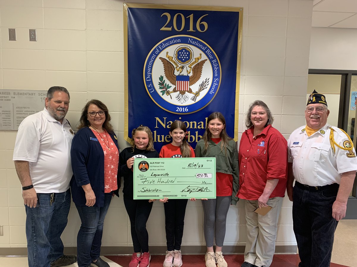 Thank you to Elk River American Legion for sponsoring four of our future School Patrol students so that they can attend Legionville this summer!  We are proud of our four captains and we know they will represent us well!  #GoPumas🐾 <a href="/KateMLoveland/">Kate Loveland</a> <a href="/ISD728/">ISD 728</a>