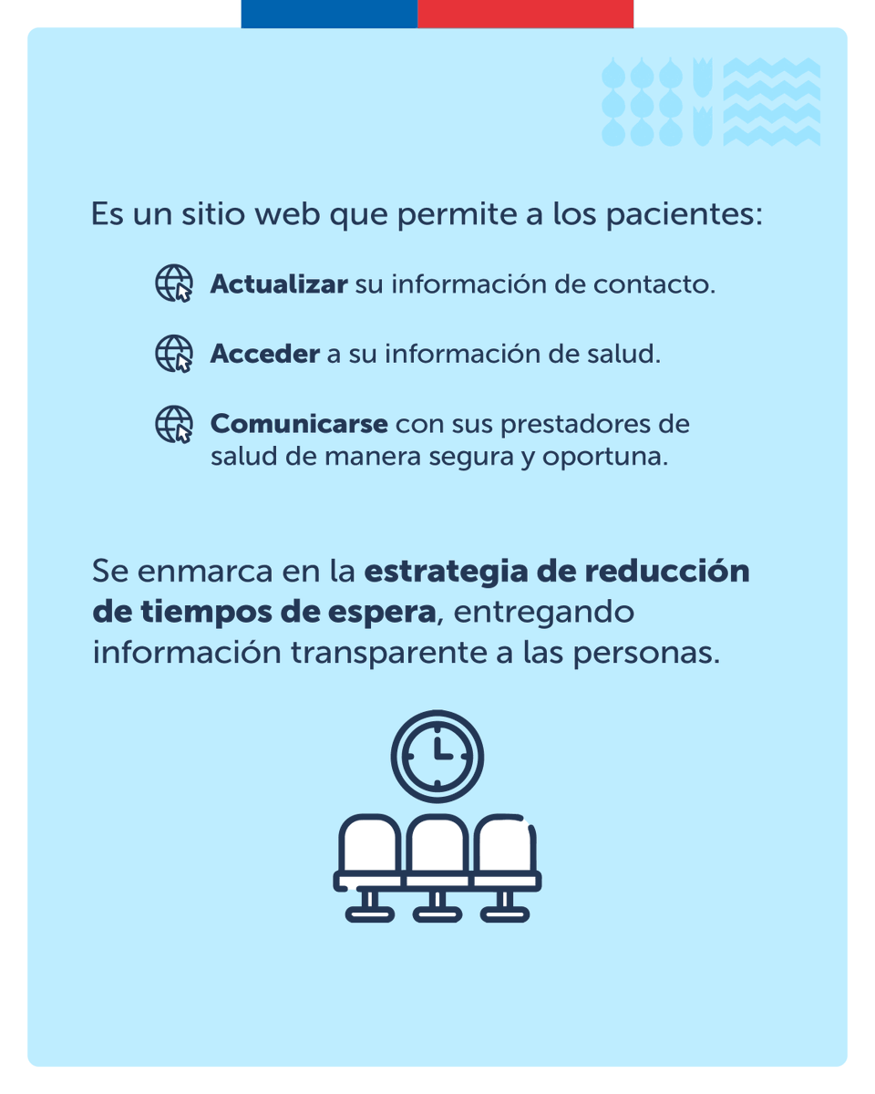 ministeriosalud's tweet photo. ¿Conoces  el #PortalPaciente? 
Es un sitio web 📲https://t.co/LVOJWpceE2 donde las personas pueden acceder a su información de salud, y también:

➡️Actualizar sus datos
➡️Comunicarse con sus prestadores de salud de forma segura y oportuna https://t.co/3HVWl62re0