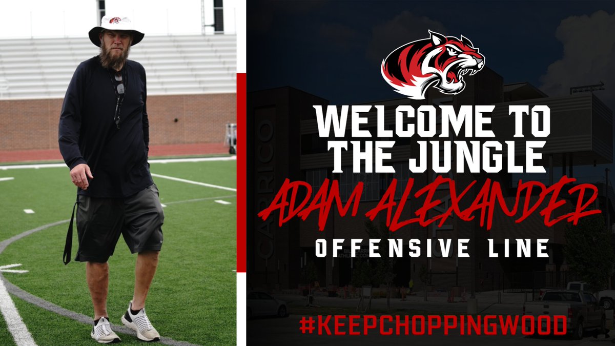 BengalLifestyle's tweet photo. 𝐖𝐄𝐋𝐂𝐎𝐌𝐄 𝐓𝐎 𝐓𝐇𝐄 𝐉𝐔𝐍𝐆𝐋𝐄! 🐅
Please join us in Welcoming Coach Adam Alexander @CoachAkalex to our staff as our new Offensive Line Coach! He is coming to us from The Colony High School.

#KeepChoppingWood 🪓 https://t.co/GAL8zcPCaE