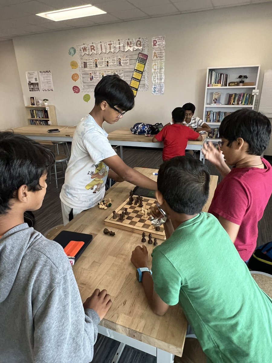 MsAlyssaGrant's tweet photo. A fun way to end out the year is having a chess tournament! ♟️ Love these students! #Westfam @CMSWestWrangler https://t.co/DhOryaS6oM