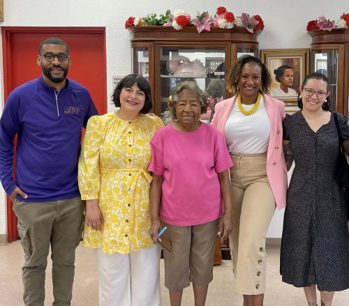 mccallcenter's tweet photo. During a visit hosted by @CityRepAnnello and Legislative Aide Matthew Ibarra, Oni Blair, Executive Director of the @ACLUTx, was given a tour of the McCall Center by Ms. Barbara Byrd, the building manager, and @RealMarcusMcCoy, a member of the McCall Center Board of Directors. https://t.co/J3fPwiUqSa