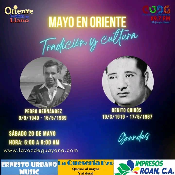 OrientesLlano's tweet photo. Este sábado en Oriente También es Llano, estaremos rindiendo homenaje a dos grandes de la música venezolana Benito Quirós y Pedro Hernández. No te lo pierdas https://t.co/sAszMCixS4 https://t.co/fc8arnPgoH