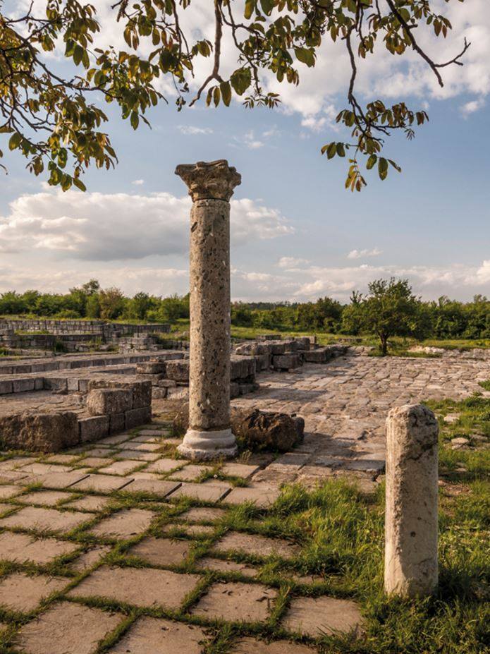 A column remaining from the Throne Hall at Preslav. The Cyrillic script, also known as Azbuka, was developed during the 10th century AD at the Preslav Literary School in the First Bulgarian Empire in order to write the Old Church Slavonic language. #Bulgaria #Cyrillic #Preslav